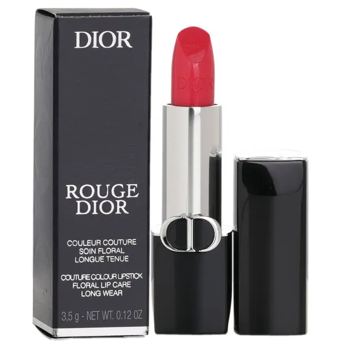 DIOR Rouge Dior Couture Hydrating Lipstick - Velvet, Satin Finishes, #028 Actrice Satin, Smooth Lip Care Cosmetic with Flower Blend, Shea, Pomegranate Infusions