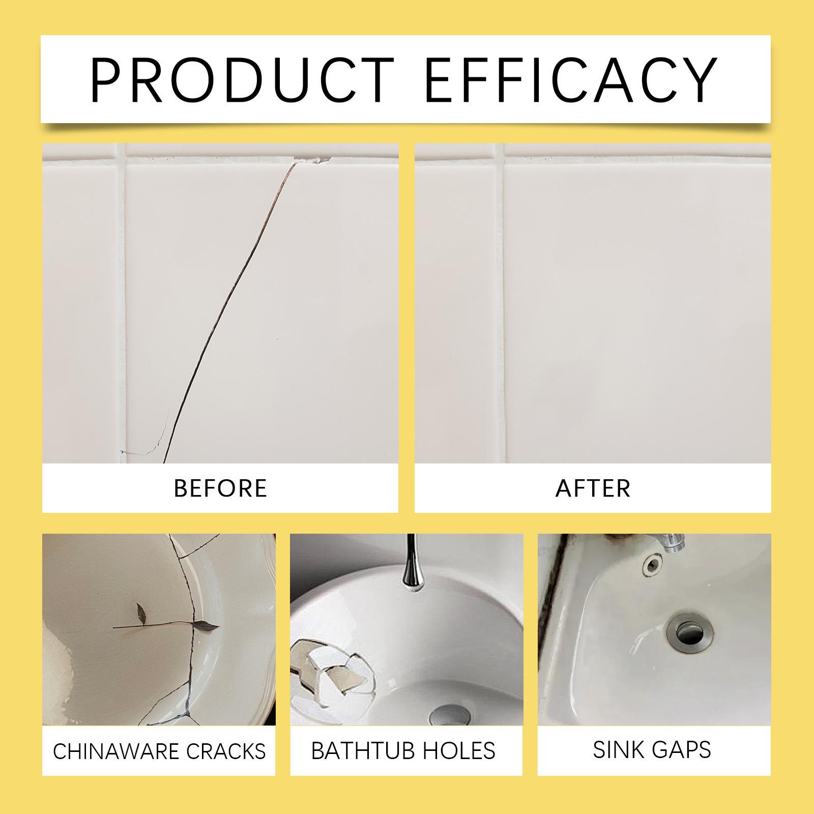 Jakehoe Tile Crack Repair Glue | Tile & Ceramic Filler | Marble Porcelain Hole & Chip Repair | Floor Wall Crack Fix