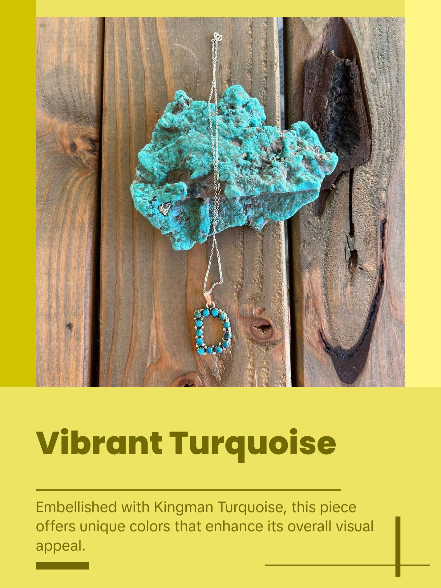 Kingman Turquoise Initial Necklace