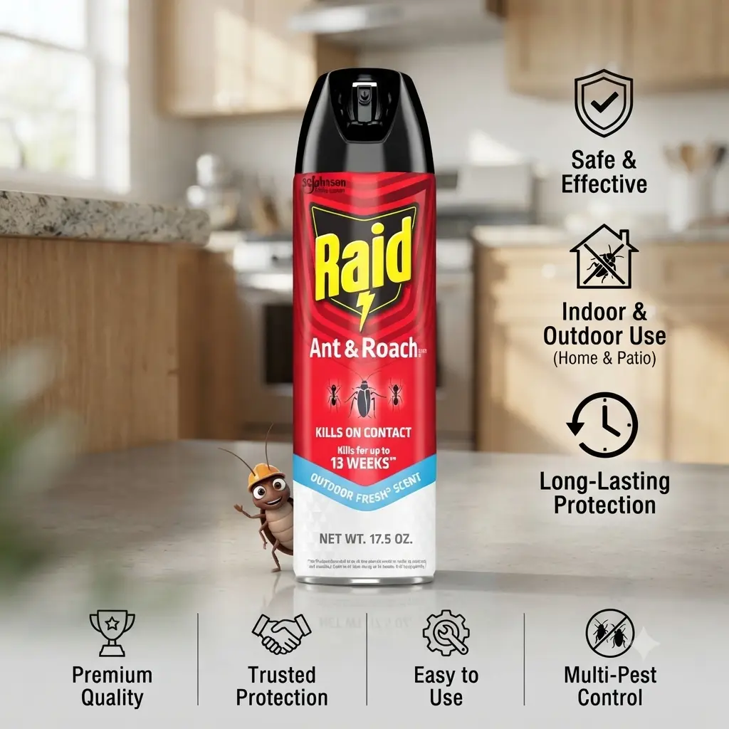 Ant & Roach Killer Spray For Listed Bugs, Keeps Killing for 13 Weeks, Outdoor Fresh Scent, 17.5 oz