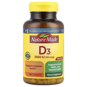 Nature Made Vitamin D3, 50 mcg (2000 IU), 400 Tablets