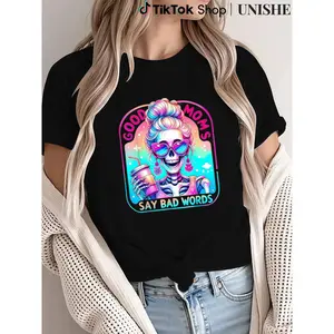 Humorous Mother’s Day Skeleton Shirt Featuring Messy Bun Design for Genuine Moms