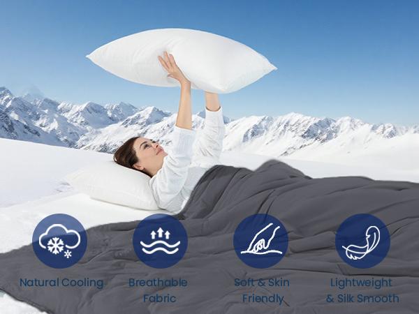 HulooSleep Cooling Comforter - Cooling Blankets for Hot Sleepers, Lightweight Comforter for Summer with Dual-Sided Cool Tech, Soft Breathable Cold Blanket for Sleeping HulooSleep Cooling Comforter - Cooling Blankets for Hot Sleepers, Lightweight Comforter for Summer with Dual-Sided Cool Tech, Soft Breathable Cold Blanket for Sleeping