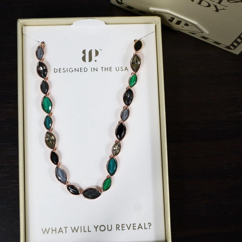 BP Jewel Candy Necklace - Moss And Marble Collection - Elegant with deep colored gemstones