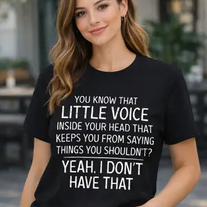 Women's Plain T-Shirt, Round Neck, Short Sleeves, Whisper Print, Suitable For Everyday Wear In Spring/Summer