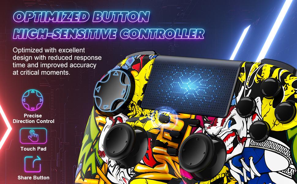 2 Pack Wireless PS4 Controller with Turbo Function Compatible with PlayStation 4/PS4 Slim/PS4 Pro/PC Windows Accessories Android PS4 Six-Axis Sensor Dual Vibration Motors 1000mAh Battery - Gaming Set