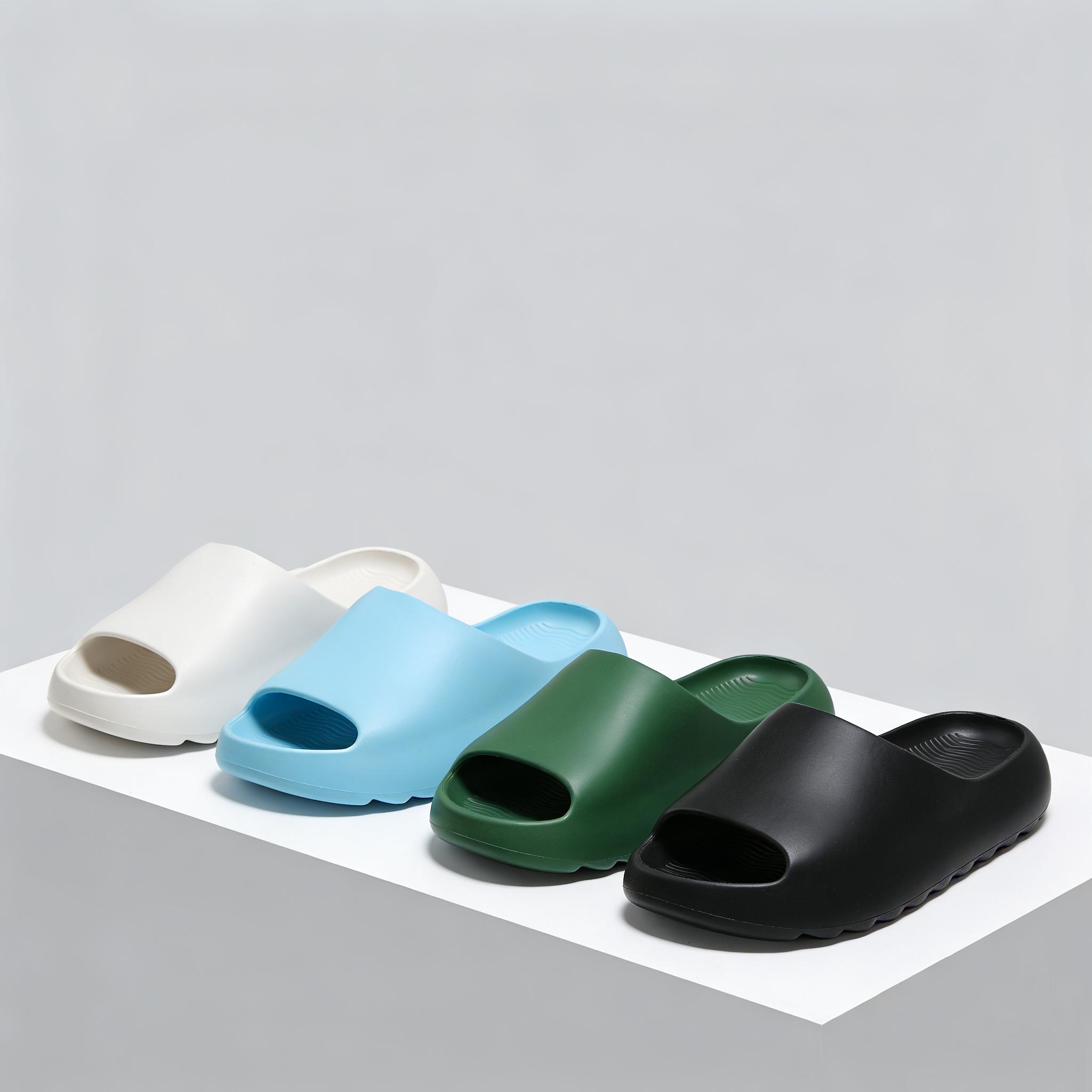 Lumubby Pillow Slippers for Women & Men Non-Slip Quick-Drying EVA Material Ultra Cushion 1.7-inch Thick Sole Breathable Anti-Slip Textured Style Shower Slides