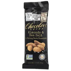 Chocolove Almonds & Sea Salt in Strong Dark Chocolate, 70% Cocoa, 1.3 oz (37 g)