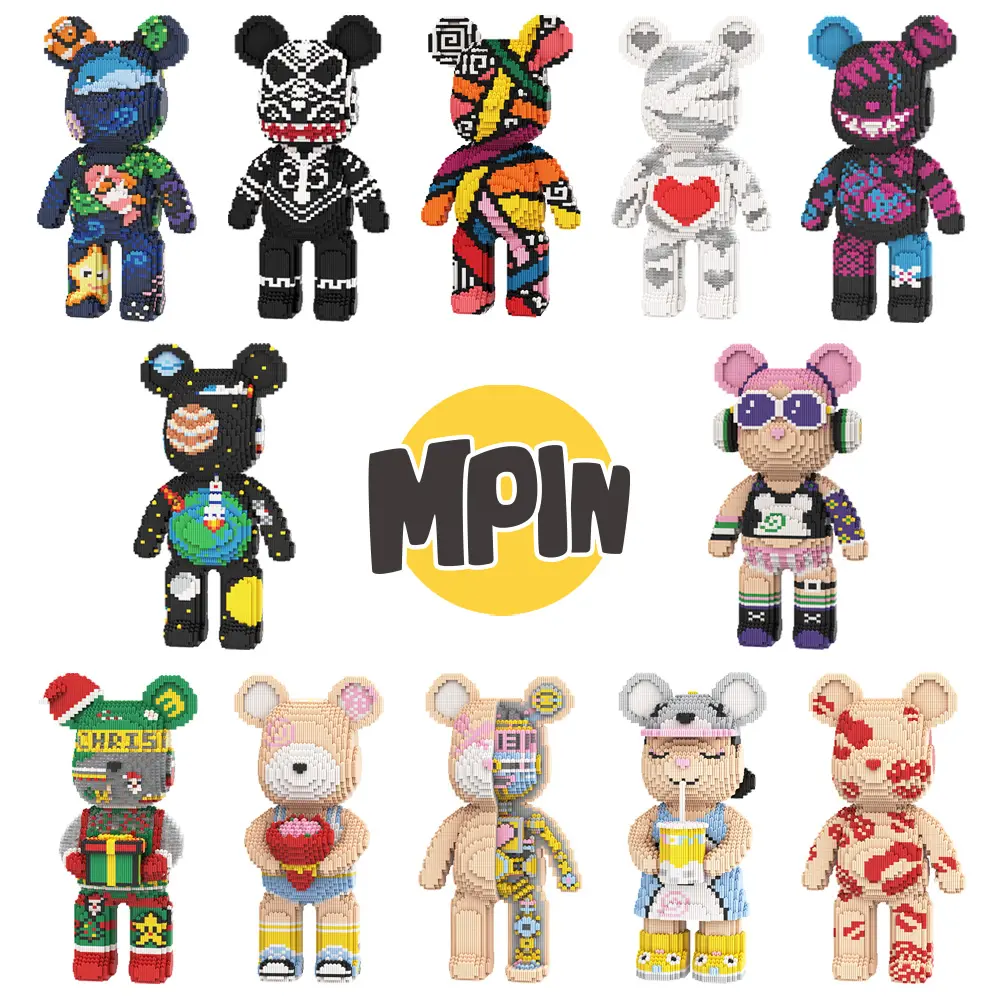 MPIN Bear Creative Building Set - Do It Yourself Plastic Blocks DIY Assembly Kit, Model Building Kits for Kids Ages 6+, Toys & Hobbies Gift Idea, Kids' Block Kits