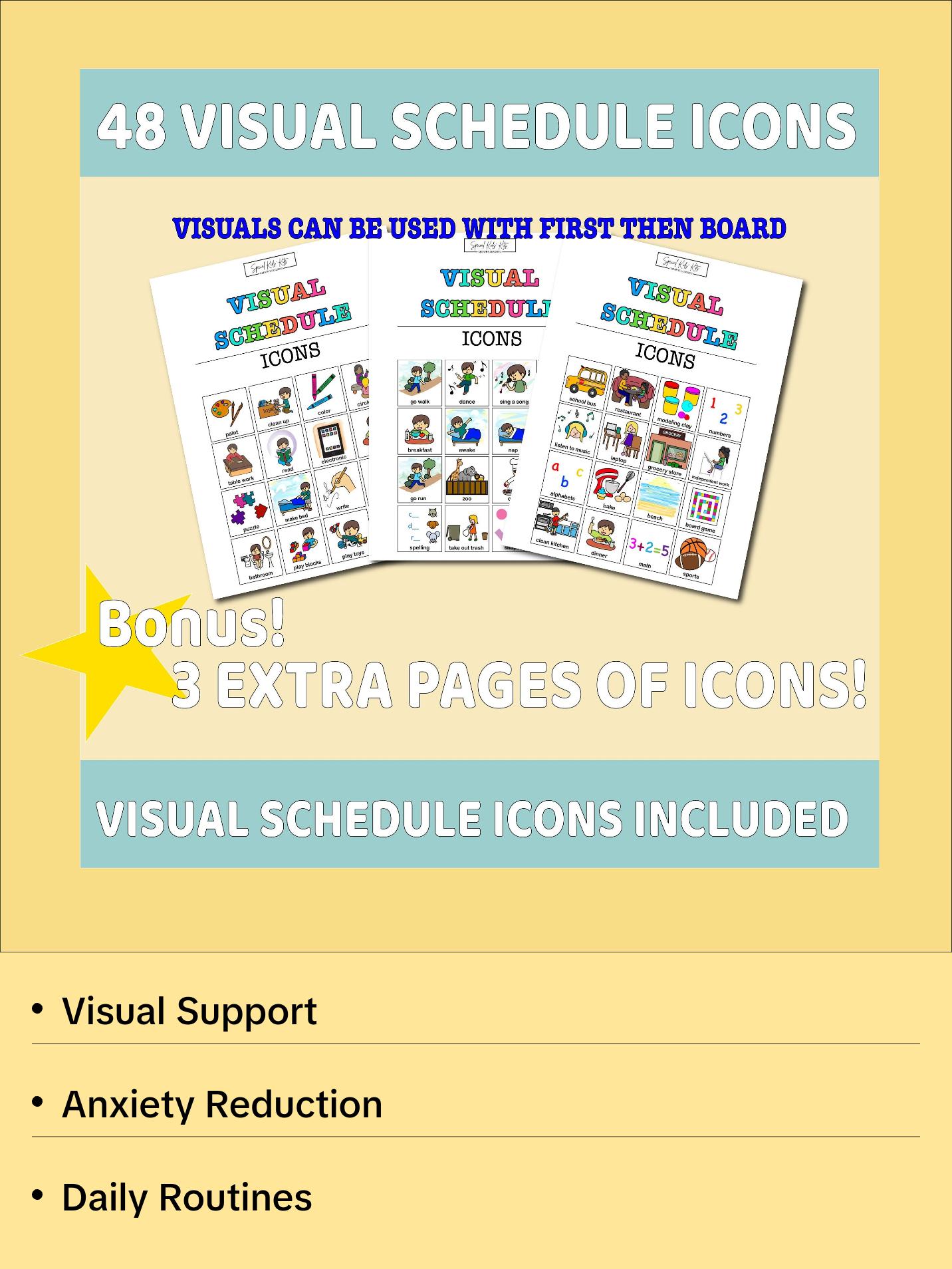 Printable Pink First Then Board + 16 Icons for Kids | First Then for Autism | Behavioral Therapy | ABA | ADHD | Bonus Visual Schedule Icons!
