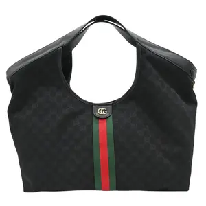 Pre-owned GUCCI Canvas Tote Bags | Black Giglio Large Tote Bag