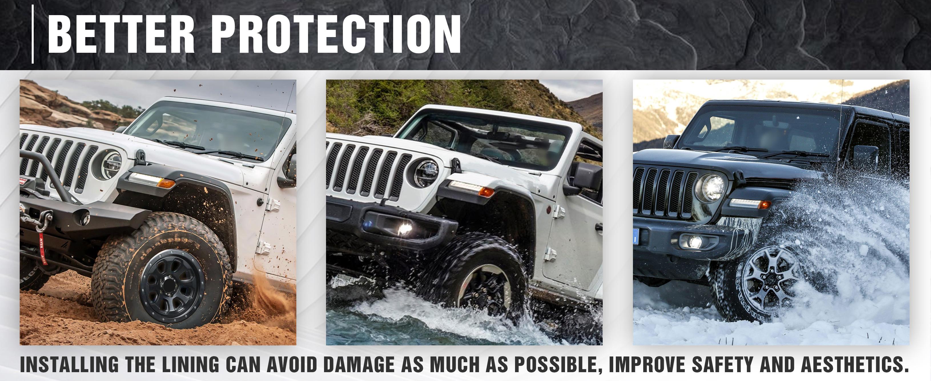 Yzona Fender Wells for 2007-2018 Jeep Wrangler JK & JKU Unlimited 2/4 Doors (2 PCS) Yzona Fender Wells for 2007-2018 Jeep Wrangler JK & JKU Unlimited 2/4 Doors (2 PCS)