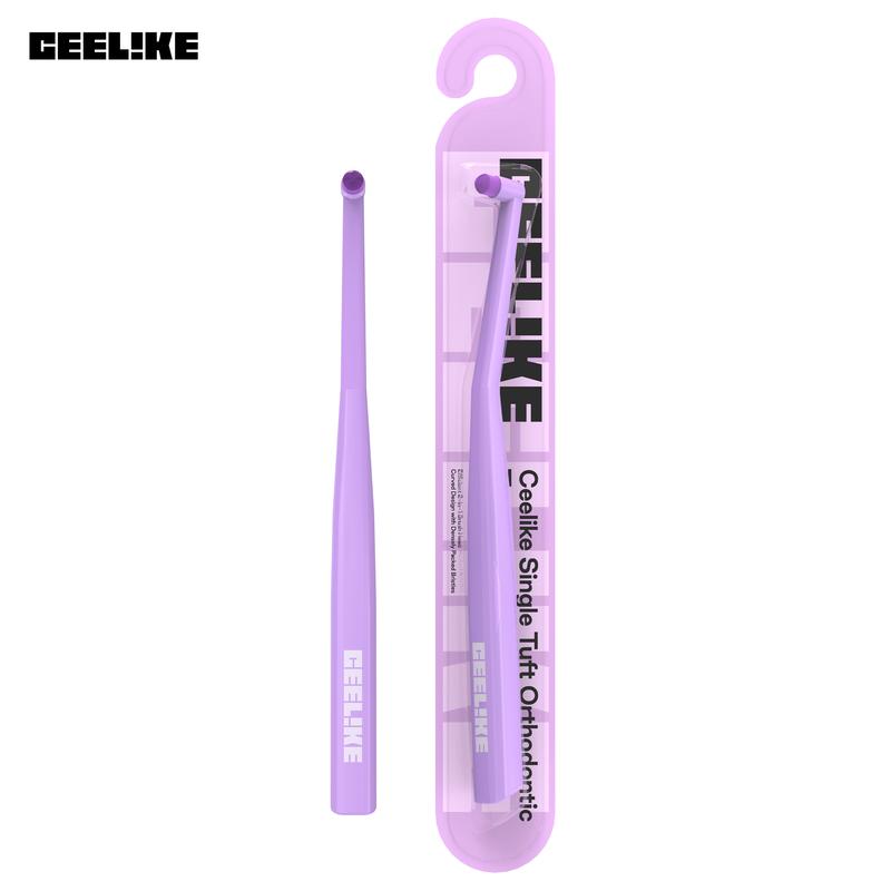 CEELIKE End Tuft Toothbrush - Single Tuft Orthodontic Toothbrush with Soft Bristles & Pointed Tip for Braces Cleaning Gentle Oral Care Non-Medical