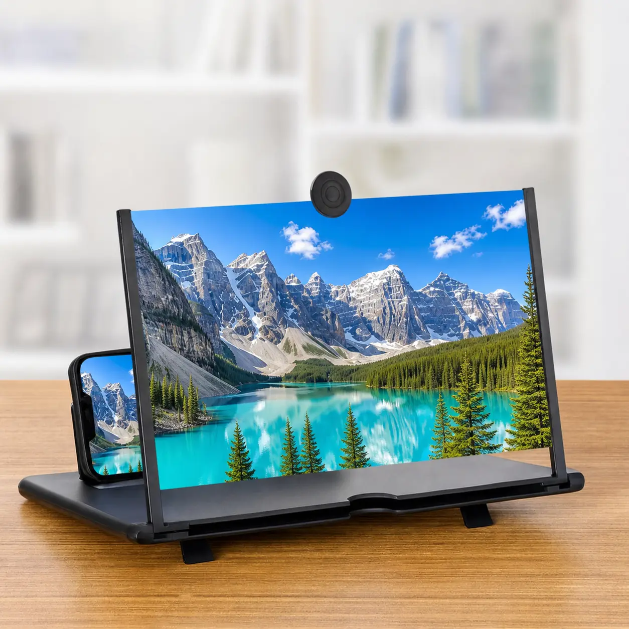 Phone Magnifier Stand UHD Screen Magnifier for Easy TV Viewing Orientation for Landscapes Use Eye Protection Full-Screen Mobile Phone Magnification Super Thick Screen ABS 3D Design Protective Smartphone Mount Flower Cellphone