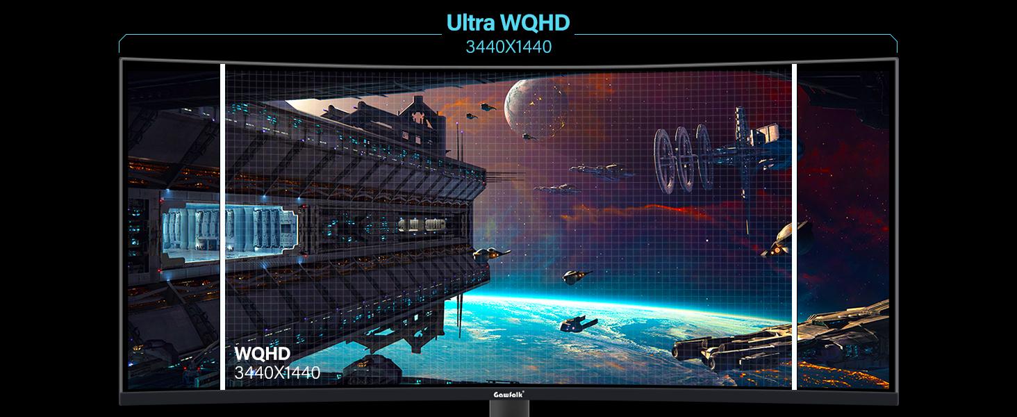 Gawfolk 34 Inch Curved Ultrawide Gaming Monitor 1500R UWQHD 3440x1440 165Hz 1ms GTG HDMI DP Dual Ports FreeSync 99% sRGB Multi-Tasking PIP PBP VESA 75x75mm Wall-Mount Black Gawfolk 34 Inch Curved Ultrawide Gaming Monitor 1500R UWQHD 3440x1440 165Hz 1ms GTG HDMI DP Dual Ports FreeSync 99% sRGB Multi-Tasking PIP PBP VESA 75x75mm Wall-Mount Black