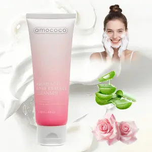 Rose Amino Acid Facial Cleanser - Enriched with amino acids, it creates a rich, creamy foam for a gentle, non-tightening clean. Infused with rose extracts to lock in moisture continuously, leaving skin soft and smooth after washing.
