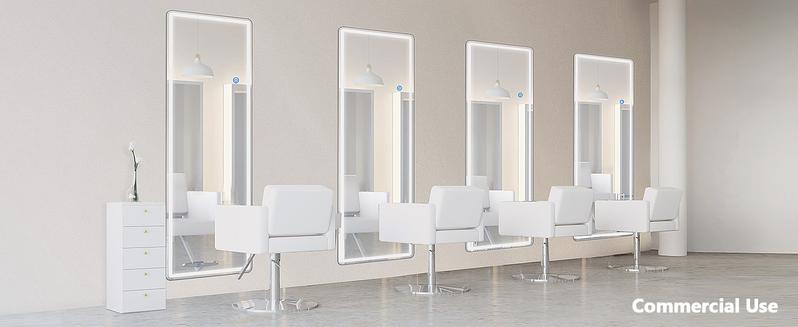 【Valentine's Day gift】Full Length Mirror with LED Lights, 60"x16"Floor Mirror with Dimming & 3 Color Lighting, with Stand for Bedroom, Dressing Room, Arched Decor mirror