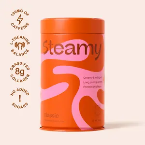 Steamy Classic Hot Chocolate (520g, 20 Servings) - Caffeinated Cocoa Drink, With Collagen, L-Theanine, and No Added Sugar - For Long Lasting Energy!