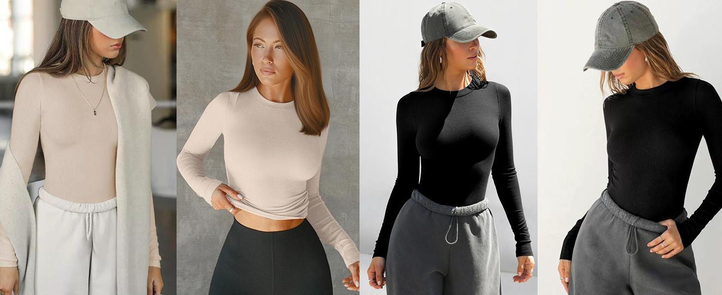 Women Long Sleeve Shirts Ribbed Tops Fall Fashion 2025 Underscrub Basic Casual Clothes Cute Boat Neck Tight Tees Women Long Sleeve Shirts Ribbed Tops Fall Fashion 2025 Underscrub Basic Casual Clothes Cute Boat Neck Tight Tees