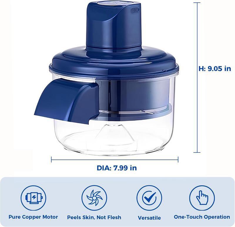 Electric Peeler – Rechargeable Automatic Fruit & Vegetable Skin Remover for Garlic, Grapes, Cherry Tomatoes & Chestnuts – 1300mAh Battery, Type-C Charging, Easy-Use Kitchen Gadget Gift