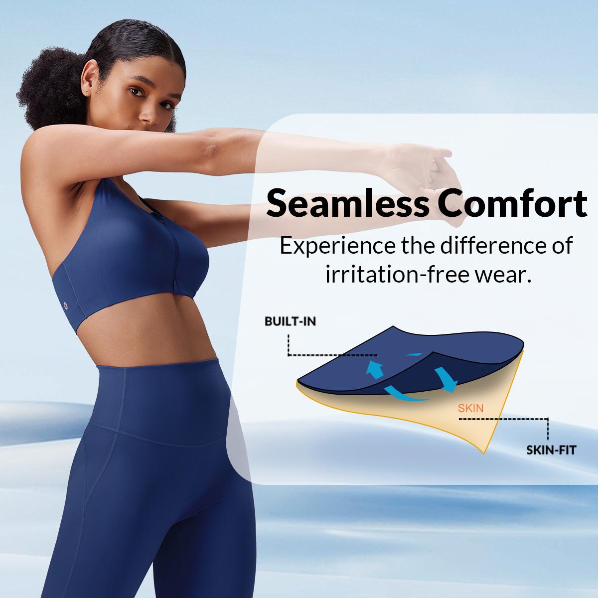 baleaf Sweatleaf Women‘’s Zip Front Closure Sports Bras Racerback Padded High Impact Yoga Workout Running Bra Activewear Pushupbra Underwear