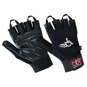 Wheelchair Gloves for Men & Women - Full Thumb Mobility Disability Gloves, Exercise Bike & Running Gloves Black
