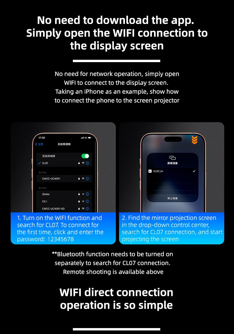 2025 New Rear Camera Selfie Stick, XO 3 in 1 Projection Selfie Stick, with Fill Light and Bluetooth Remote Control, No App Required, Suitable for Taking Photos, Live Streaming, and Video Recording.
