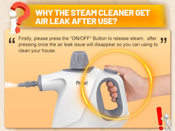 Phueut 1250W Pressurized Steam Cleaner with 11-Piece Accessories 360-Degree Angle for Floor Grout Tile Grease Multipurpose Home Cleaning Tool 15.2OZ Water Tank Capacity