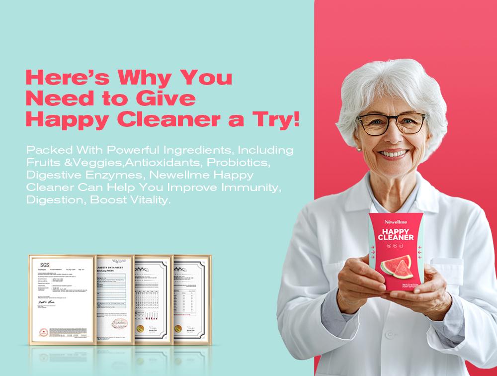 NEWELLME Happy Cleanse - Superfood Powder/Probiotics/Digestive Enzymes/Moringa - Supports gut health - Boosts immunity, Healthcare Dietary