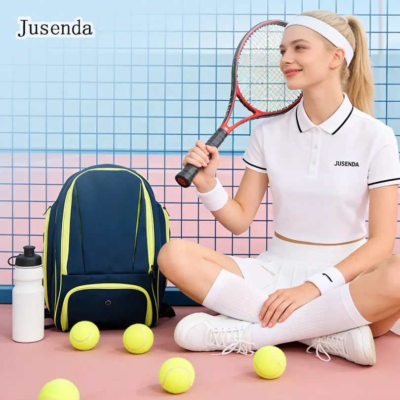 Jusenda Tennis Sports Backpack with Independent Shoe Compartment, Multisport Bag for Soccer, Football, Volleyball & Handball, Ideal for Boys & Girls, Outdoor