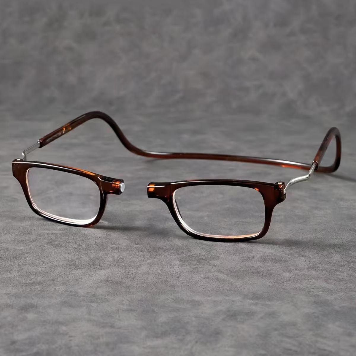 3pcs Magnetic Rectangle Reading Glasses | Small Square Eyeglasses Around Neck Hanging, Lightweight, Adjustable Temple, PC Frame, Farsightedness