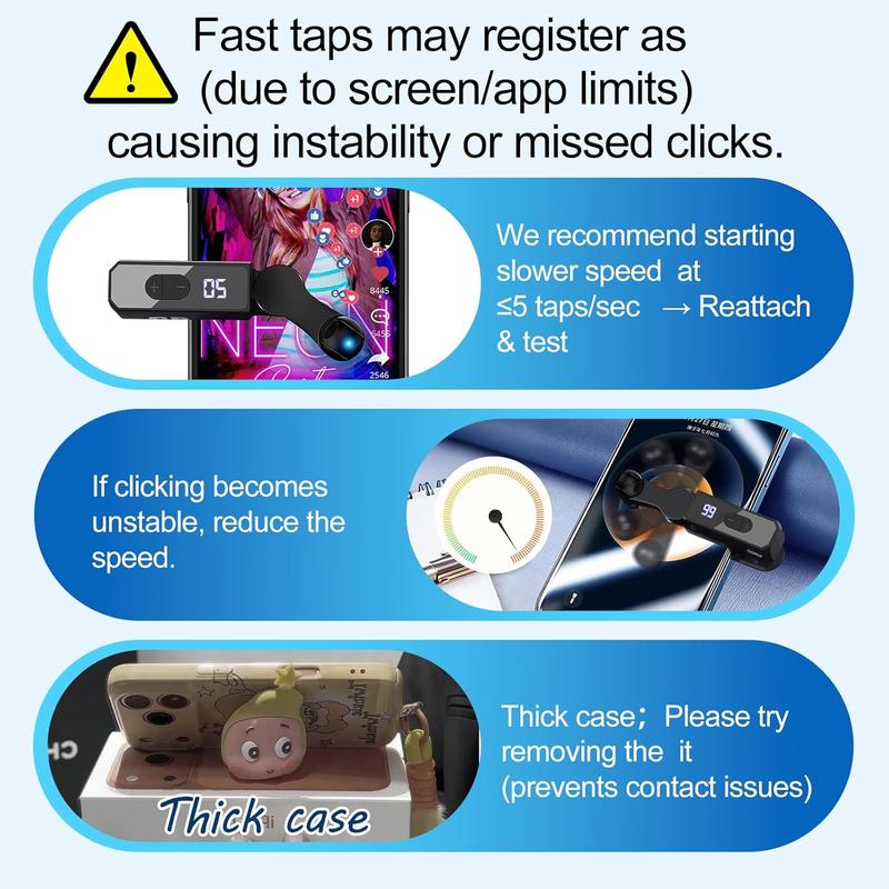 Rechargeable version Automatic Clicker, Fast Screen Tap Simulator for Smartphones, Smart Automatic Screen Clicker Tapper