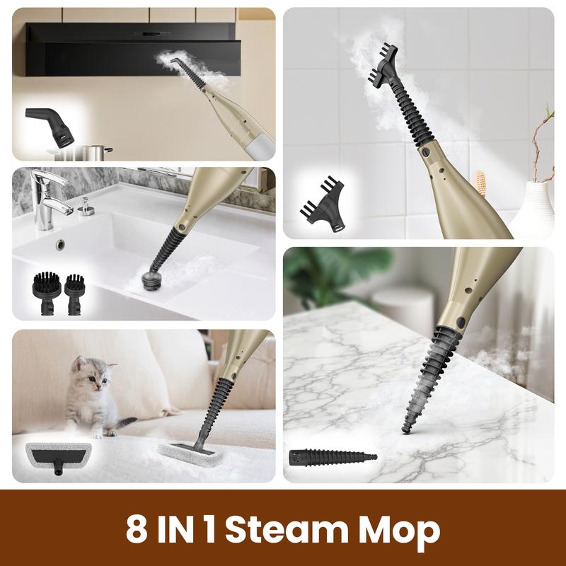 [FebFaves]DEVOAC VM6 Rotating Steam Mop, Electric Cleaner for Sticky Grime & Grease. 10-in-1 with 3 Steam Settings for Floors, Walls, Tiles, Cabinets. Fast Heat-Up.