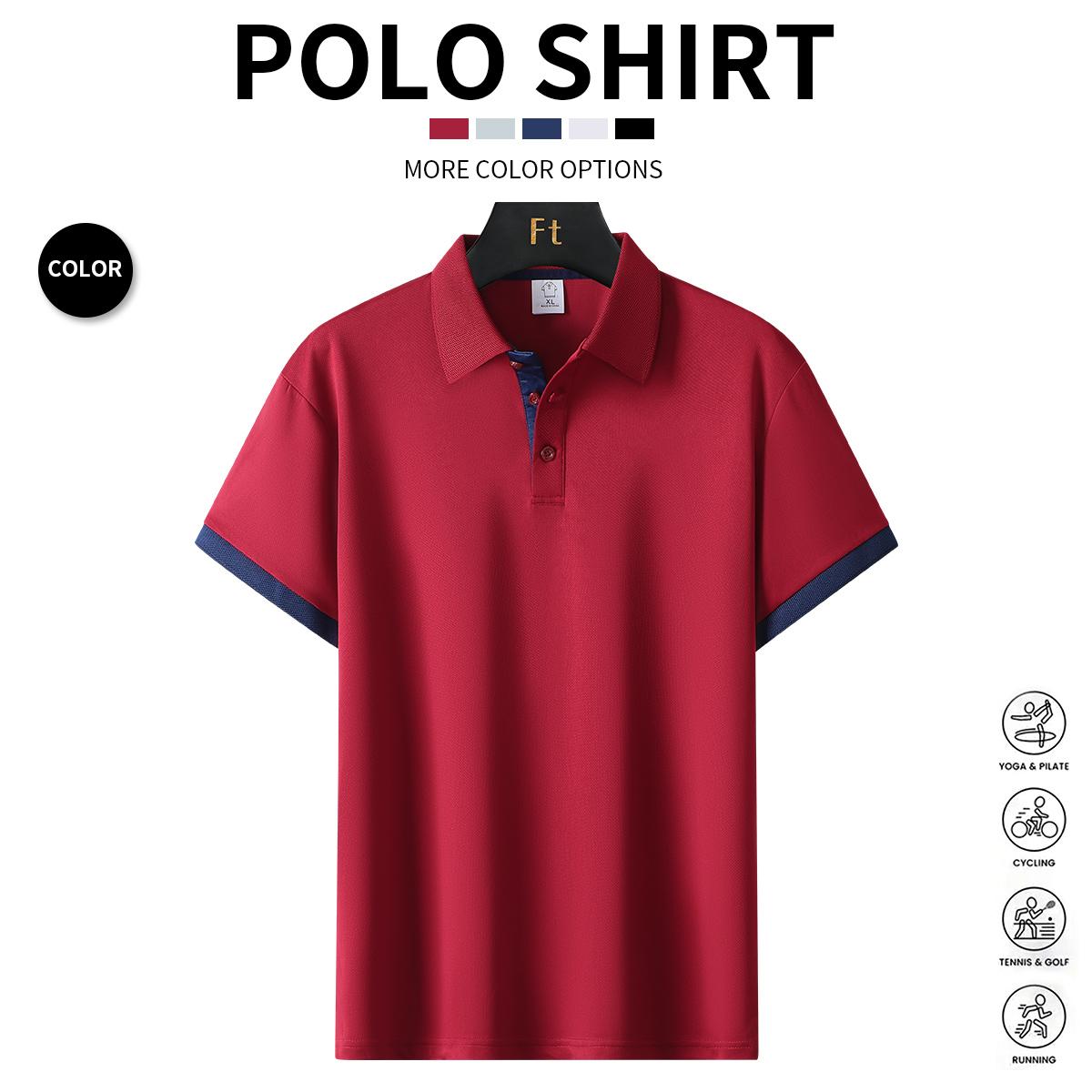 Pack of 4 Men's Business Casual Polo Shirts, Formal & Everyday Dress Shirts, Machine Washable for Office & Party Attire, Summer Season Fashion, Trendy Menswear