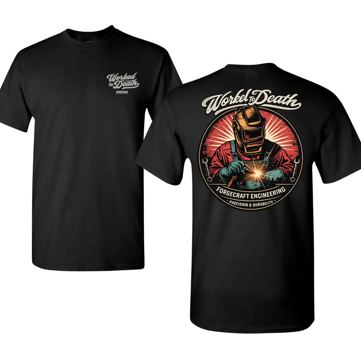 Forgecraft Engineering Welder T-Shirt, Vintage Welding Graphic Tee, Blue Collar Welder Shirt, Metal Fabrication Tradesman Workwear Tee, Precision Welding Worker Shirt, Soft Cotton Blend Work Shirt