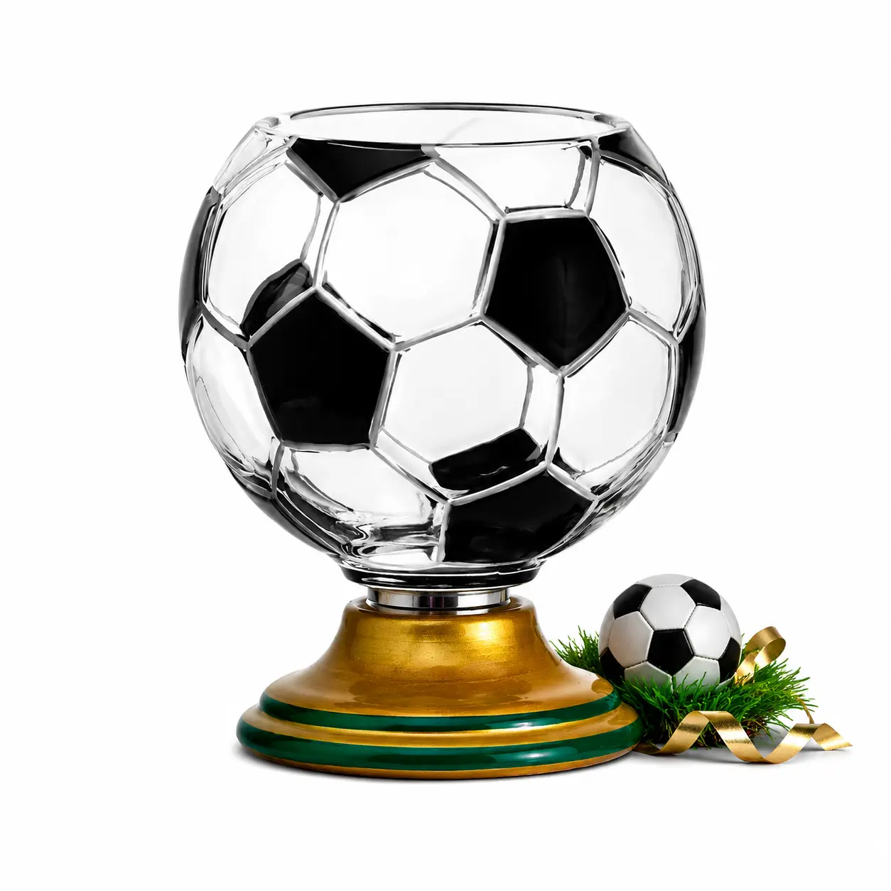 10 oz, Soccer Ball Glass Cup, Rotating Sports Drinkware for Beer, Juice, Milk, Game Day Parties and Soccer Fan Gifts，Summer sohochic