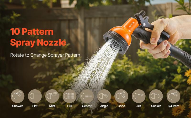 VEVOR Metal Garden Hose ,  Max. 200 ft Rust Proof Stainless Steel Water Hose, Heavy Duty Backyard Hose with 10 Function Nozzle, No-Kink & Flexible Water Pipe, Lightweight Metal Hose for Yard, Outdoor VEVOR Super Brand Day