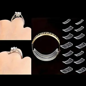 8pcs/Ring Size Adjuster Soft Silicone Comfortable Non-Slip Jewelry Tool for Engagement Wedding Jewelry Making