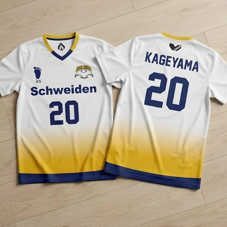 Haikyuu Tobio Kageyama Schweiden Adlers #20 Volleyball Jersey Anime Cosplay Shirt Premium Breathable Mesh Activewear Athletic Sportswear Uniform Gift for Anime Fans Cosplayers