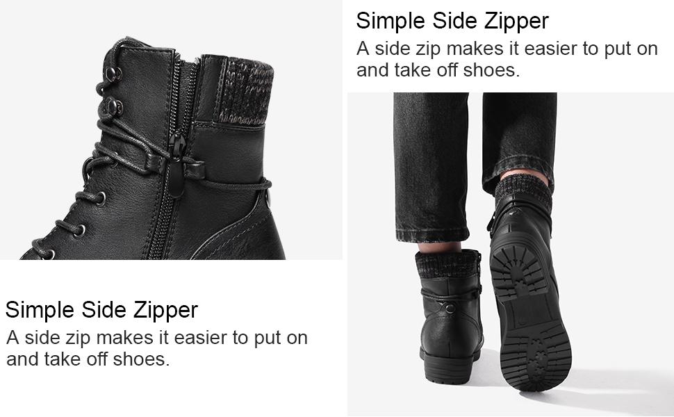 DREAM PAIRS Women's Lace Up Combat Boots Ankle Booties