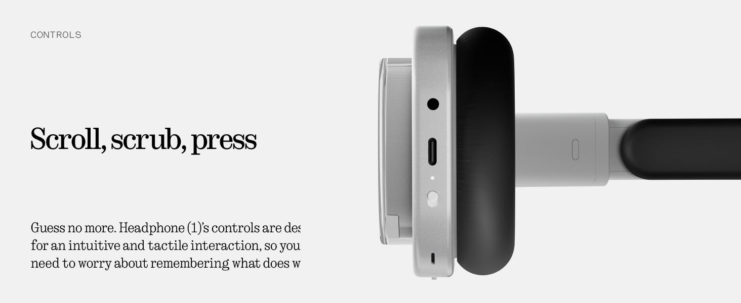 Nothing Headphone (1) Hybrid Active Noise Cancelling Headphones, Wireless Over Ear Headphones with 6 MICS, Personalized Spatial Audio, Tuning by KEF, Up to 80 Hours Playtime, Bluetooth Headset White