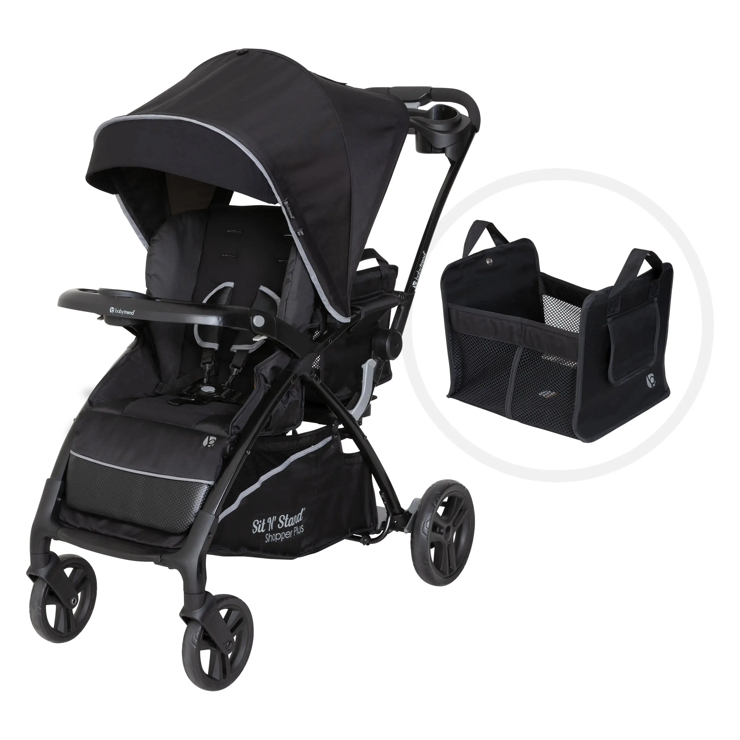 Baby Trend® Sit N Stand® Premium 5-in-1 Shopper Plus Stroller w/ Comfort Cabin Canopy & MagneTec™ Storage Basket