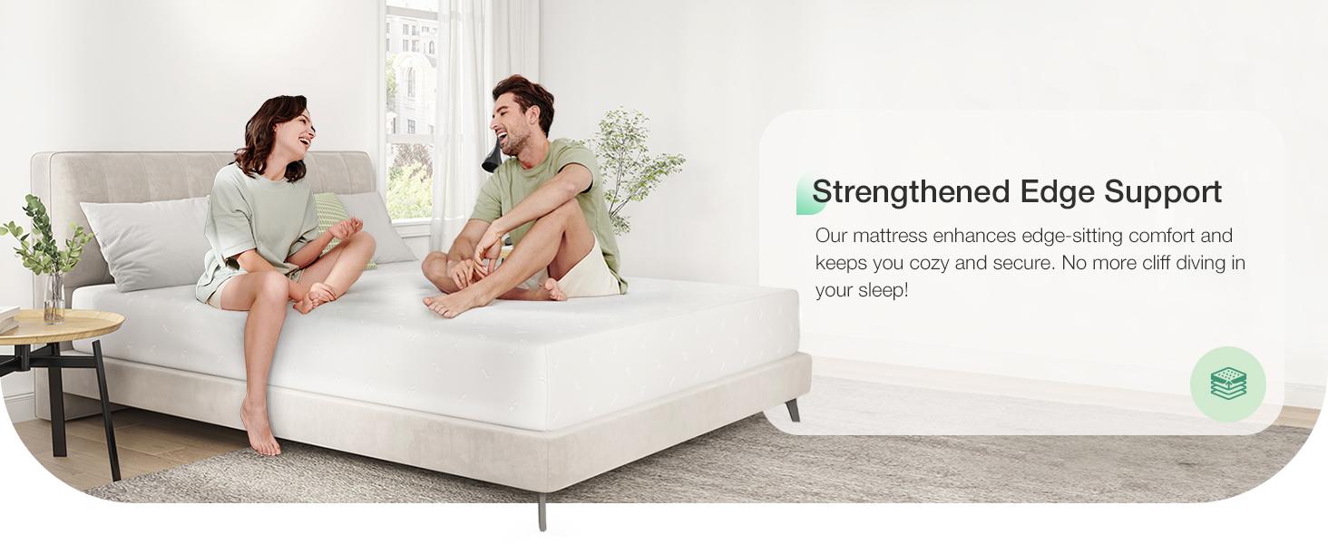 5/6/8/10/12/14 Inch Gel Memory Foam Mattress for Cool Night & Pressure Relief, Medium Plush Feel with Motion Isolating