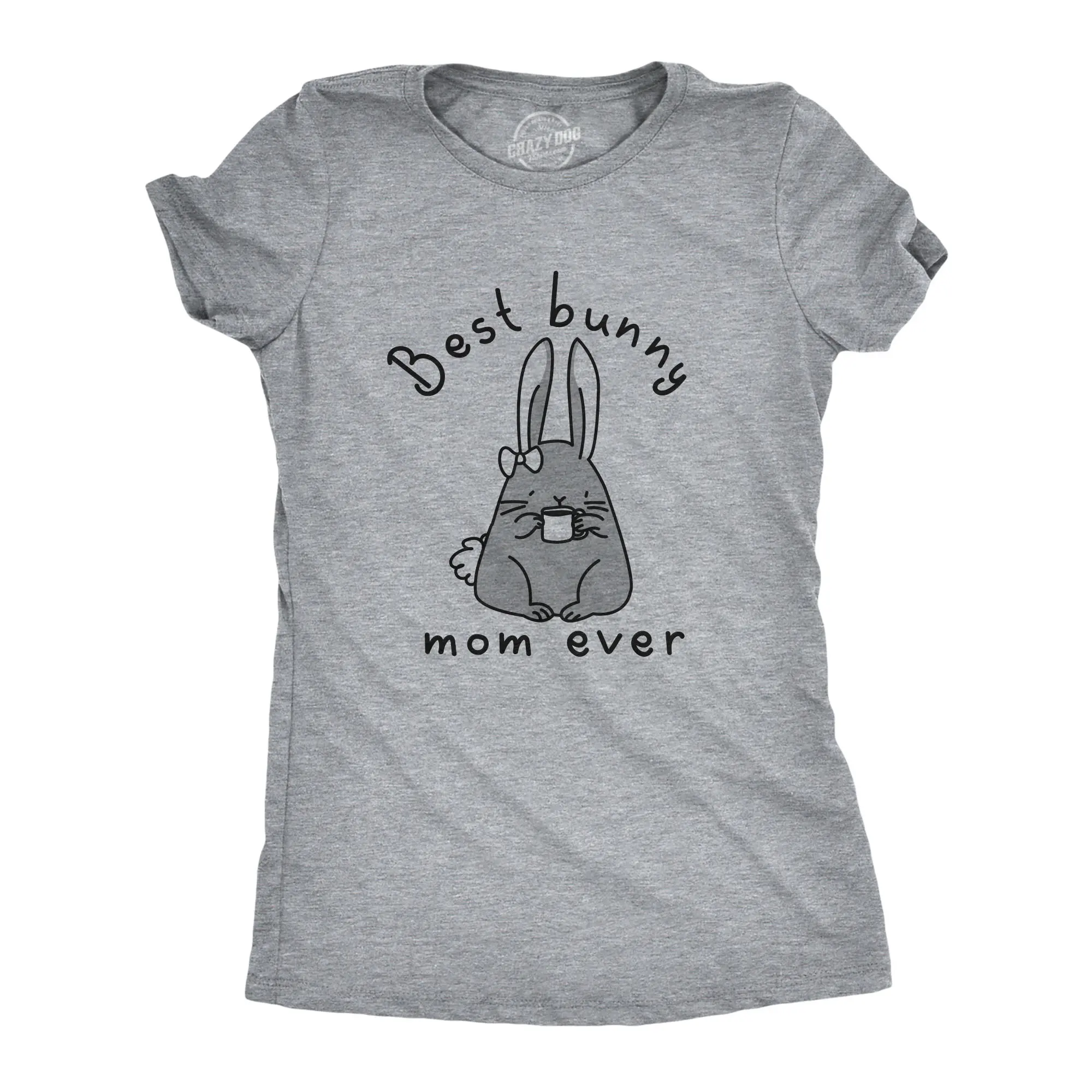 Womens Best Bunny Mom Ever T shirt Funny Funny Easter Sunday Graphic Novelty Tee Funny Womens T Shirts Cute Vintage Fashion Casual Ladies T-Shirt Gift Easter Tops for Women Funny Mother's Day Top Women's Light Grey