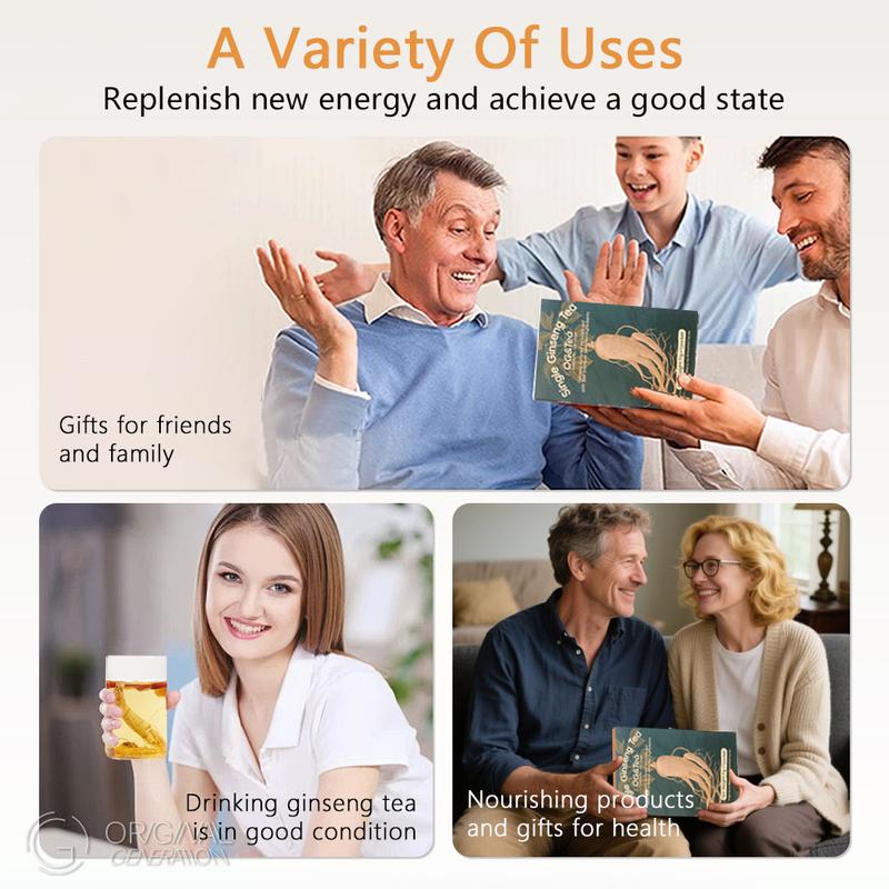 Energy Boost Tea 5 Cartons Ginseng Tea 11g-Carton With Ginseng, Red Dates, Bamboo, Longan