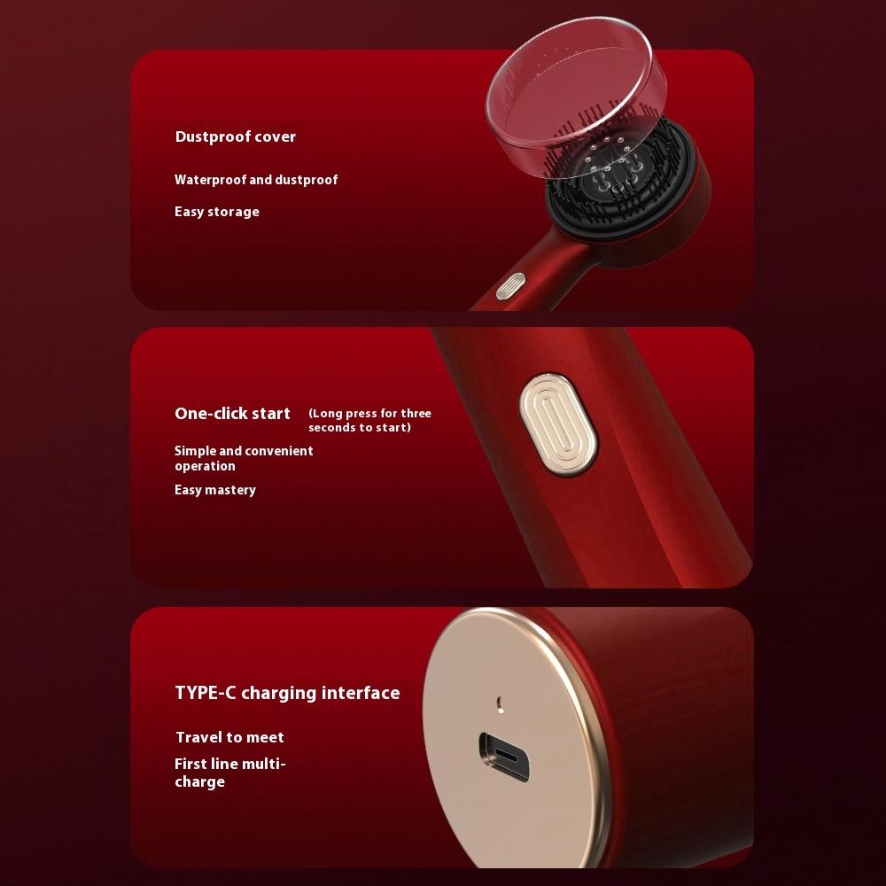 Multifunctional Scalp Massage Comb with Red Light for Hair Care Anti-Hair Loss Type-C Charging for Fluffy Volume and Healthy Growth breo massager indian head serum infusion