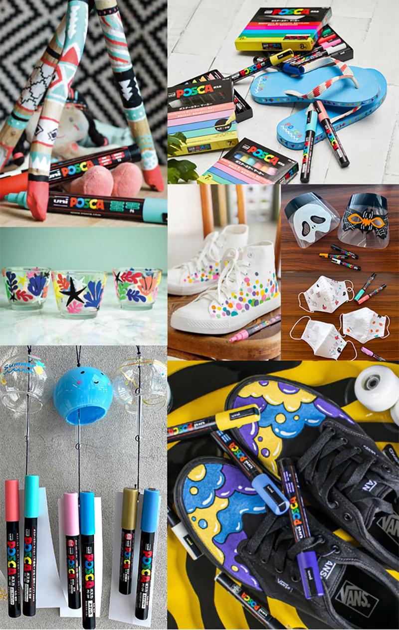 24pcs Japan UNI POSCA Markers Set PC-3M Anime DIY Painting POP Advertising Graffiti Art Supplies Children's Gifts