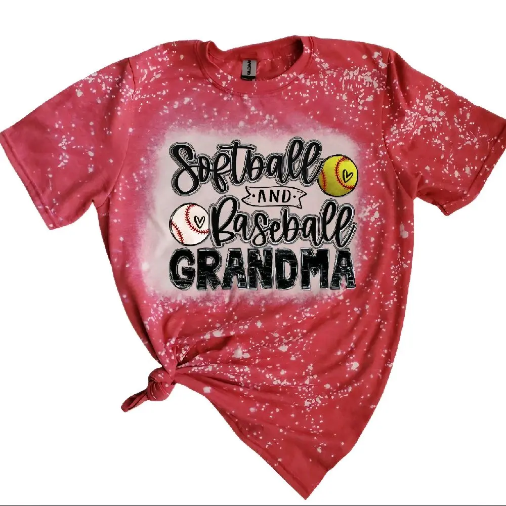 Softball and Baseball Grandma Sublimation Bleached Tee  Casual Womenswear
