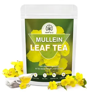 Mullein Leaf Tea Bags, Pure Mullein Leaves for Lung Health, Caffeine Free, Pure Mullein Herbal Tea for Respiratory Support, 50 Servings
