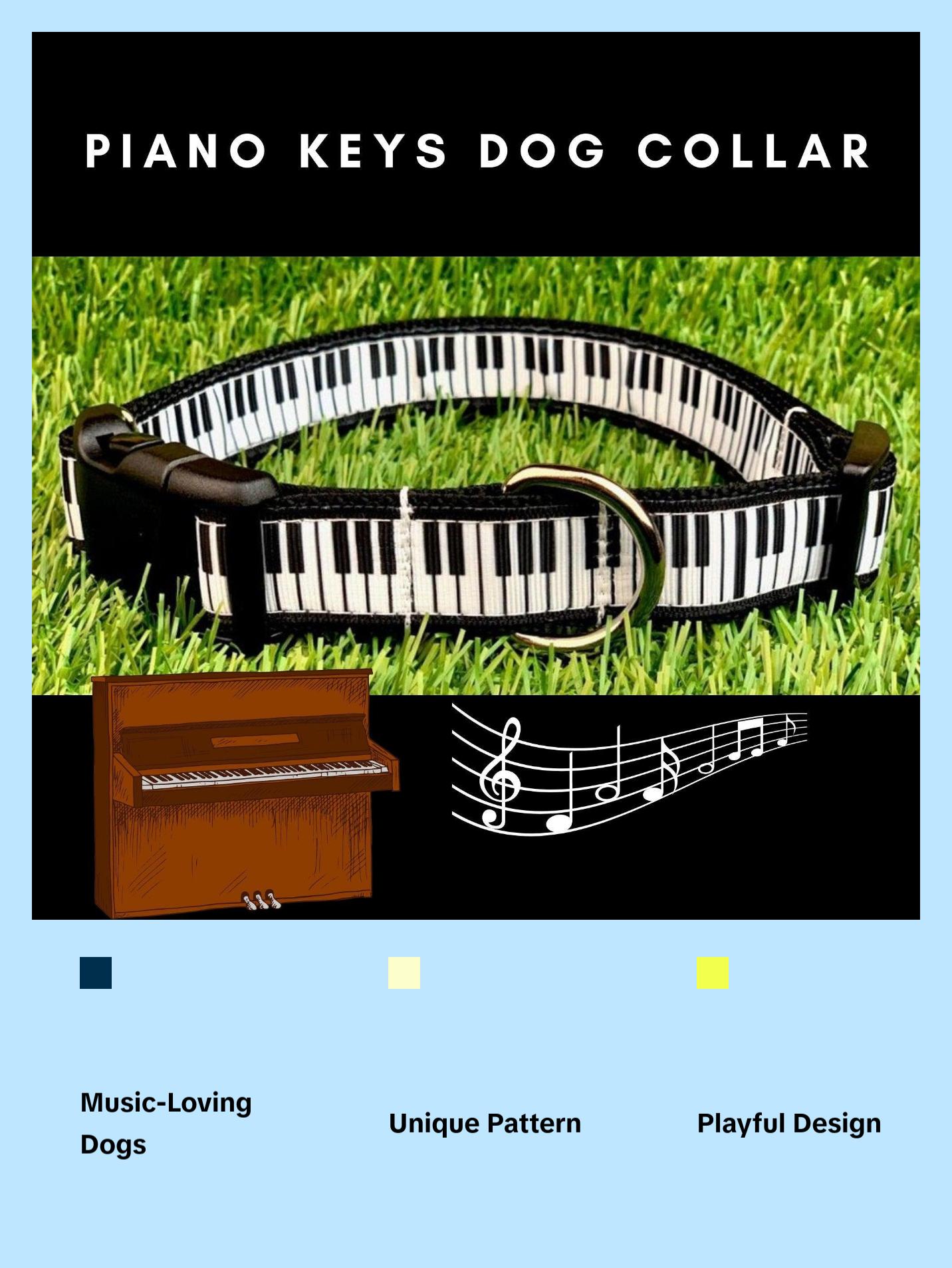 Piano Keys Dog Collar